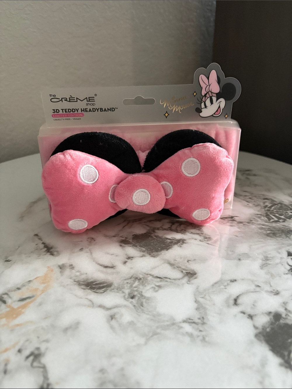 The Crème Shop Minnie Mouse Pink Polka Dot 3D Teddy Headband for Kids